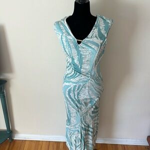 Tommy Bahama blue and white maxi dress